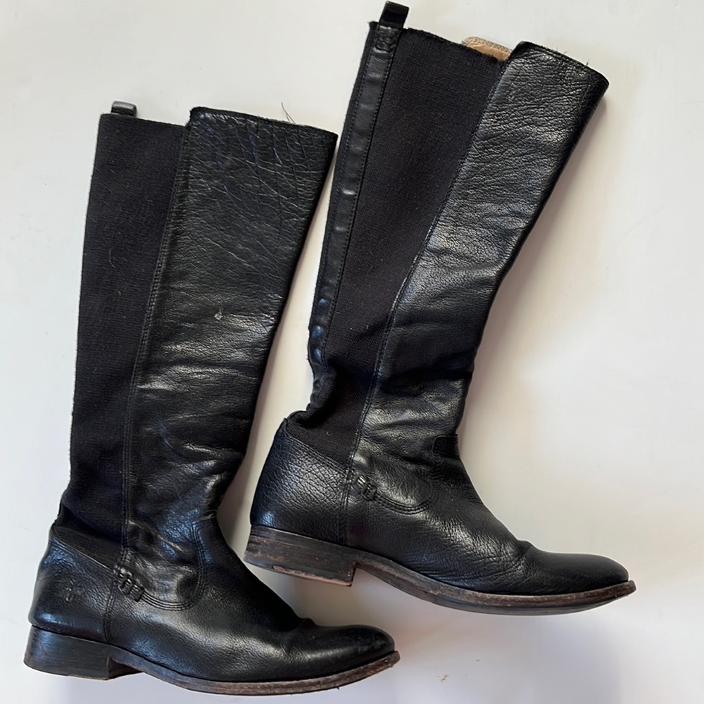 Black under knee Frye leather boots